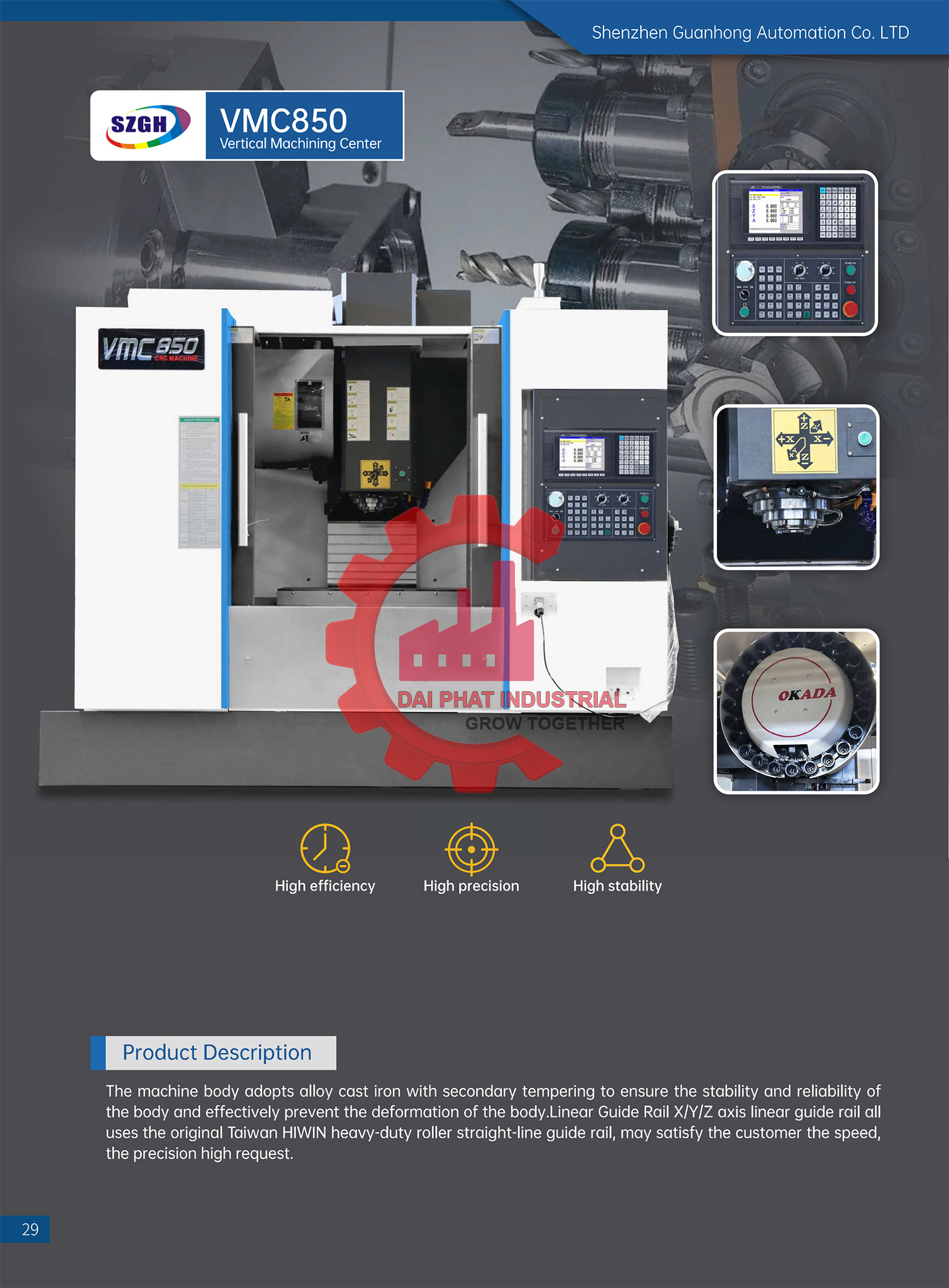 máy phay CNC Model: VMC850 - SZGH