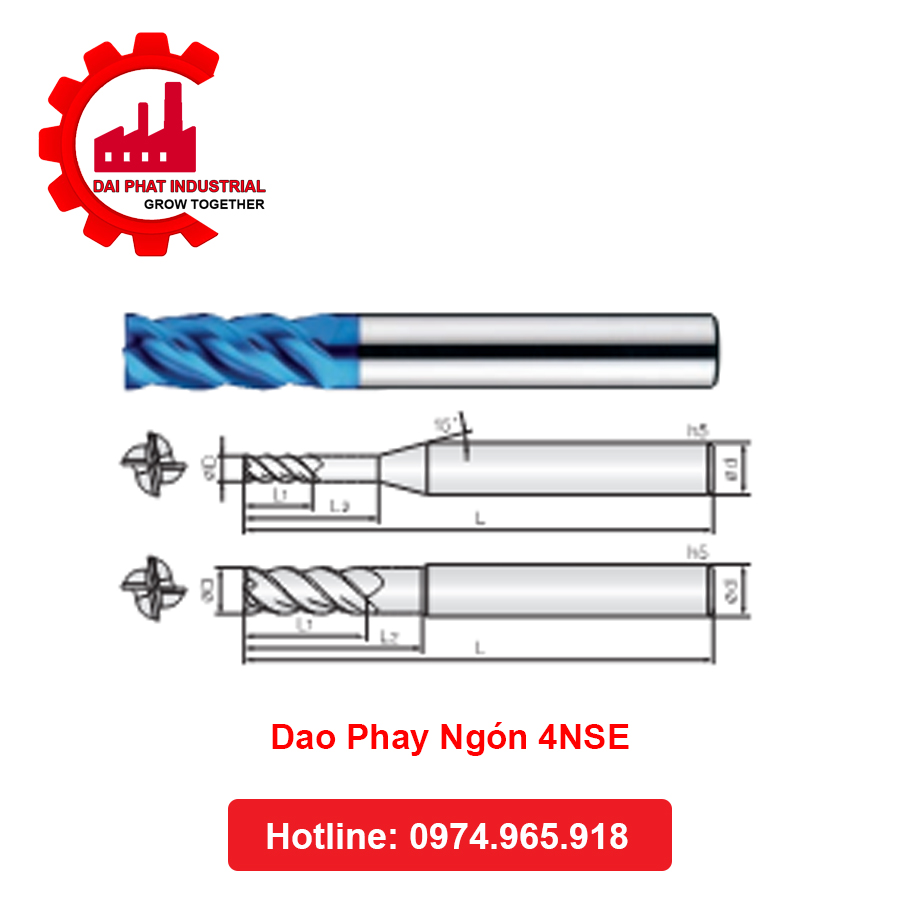 Dao phay ngón Ø8 4NSE 080 200 S08