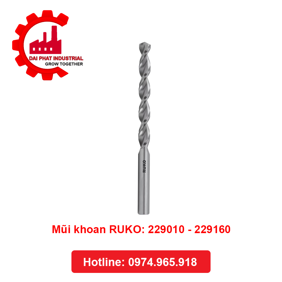Mũi khoan RUKO: 229010 - 229160