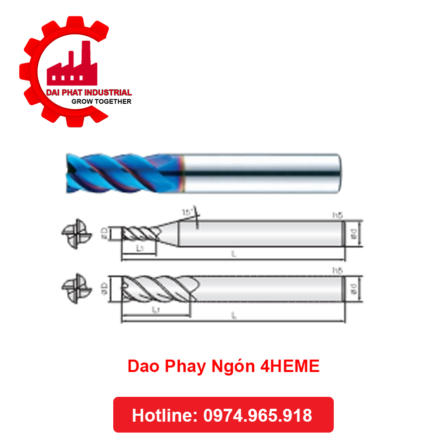 Thông số kỹ thuật Dao phay ngón Ø16 4HEME 160 500 S16