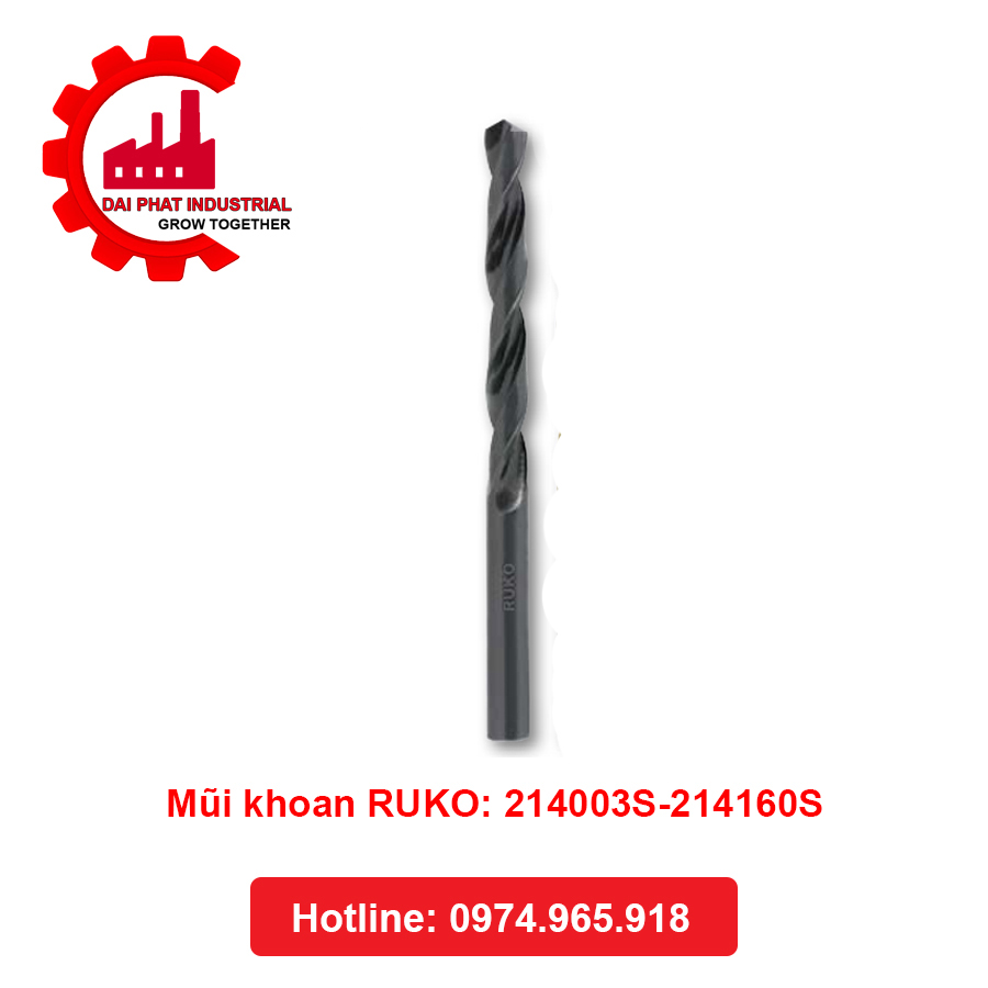 Mũi khoan RUKO: 214003S-214160S Đại Phát