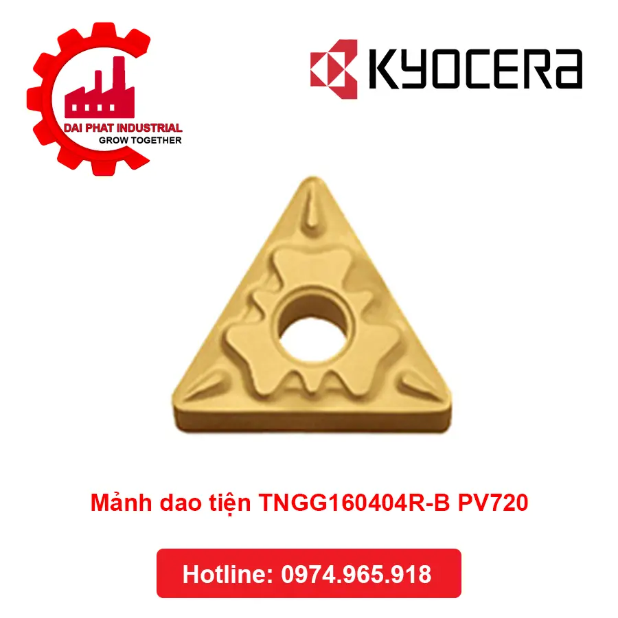 Mảnh Dao Tiện KYOCERA TNGG160404R-B PV720 - Đại Phát