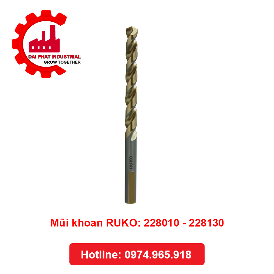 Mũi khoan RUKO: 228010 - 228130 Đại Phát