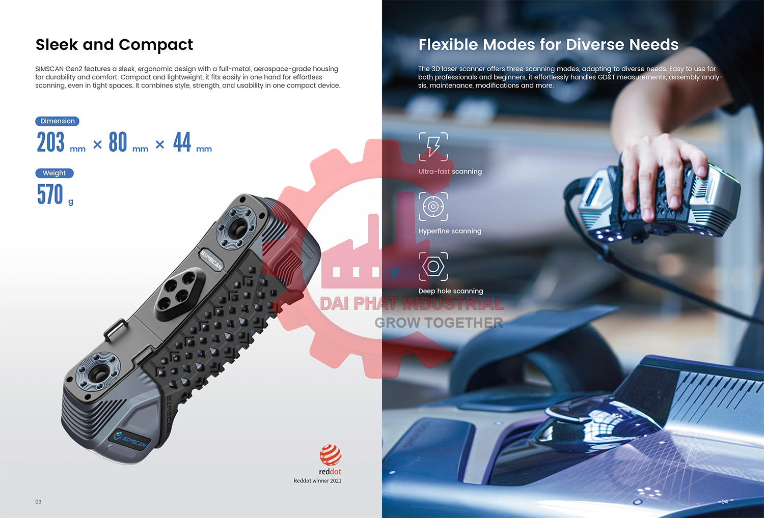 Máy quét 3D laser cầm tay Simscan 30 Gen 2