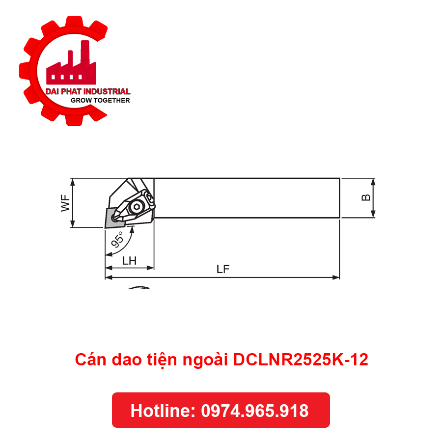 Cán dao tiện ngoài DCLNR2525M-12 - Đại Phát