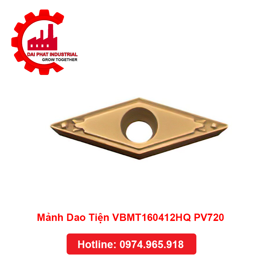 Thông số kỹ thuật và ứng dụng Mảnh Dao Tiện VBMT160412HQ PV720