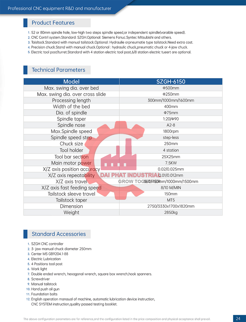 máy tiện CNC SZGH-6150