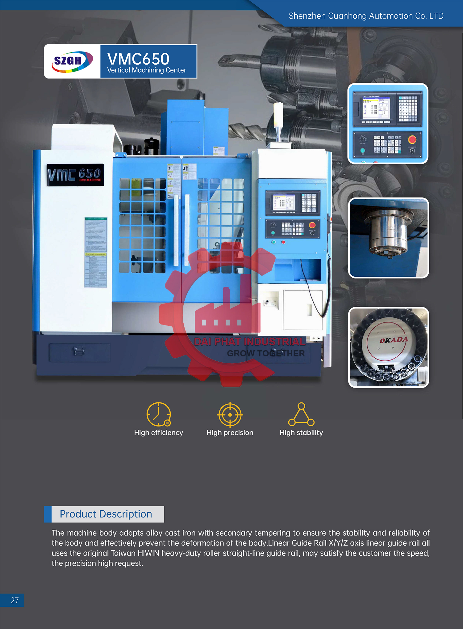 máy phay CNC Model: VMC650