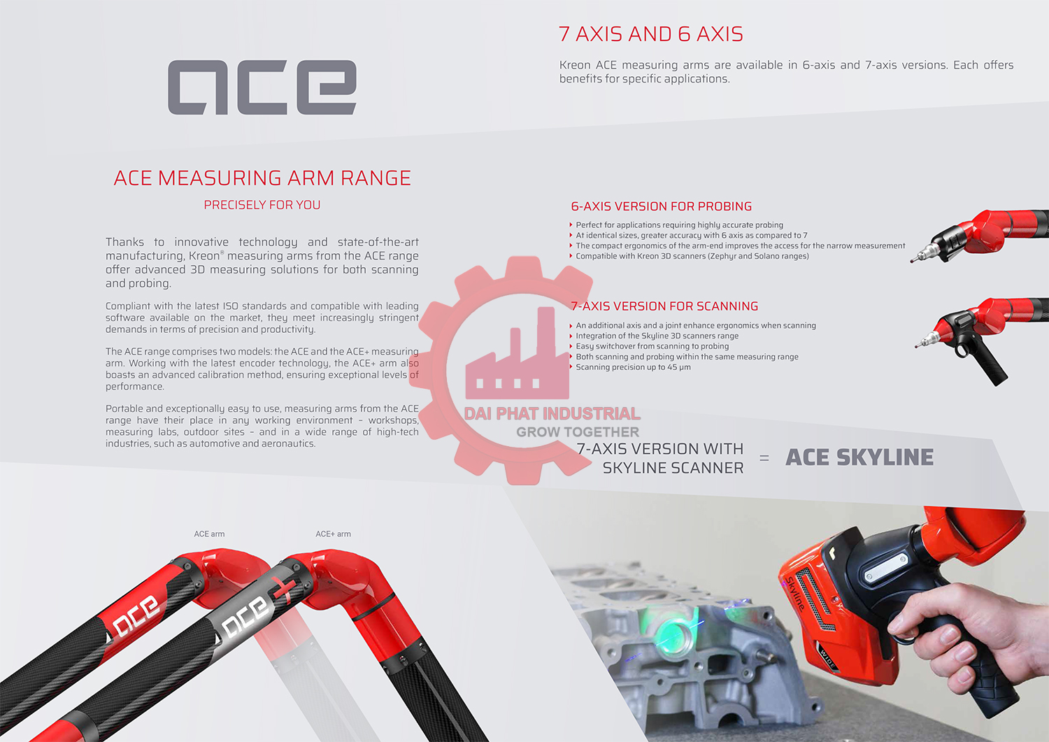 Thông số kỹ thuật và ứng dụng tay đo Arm Kreon Ace