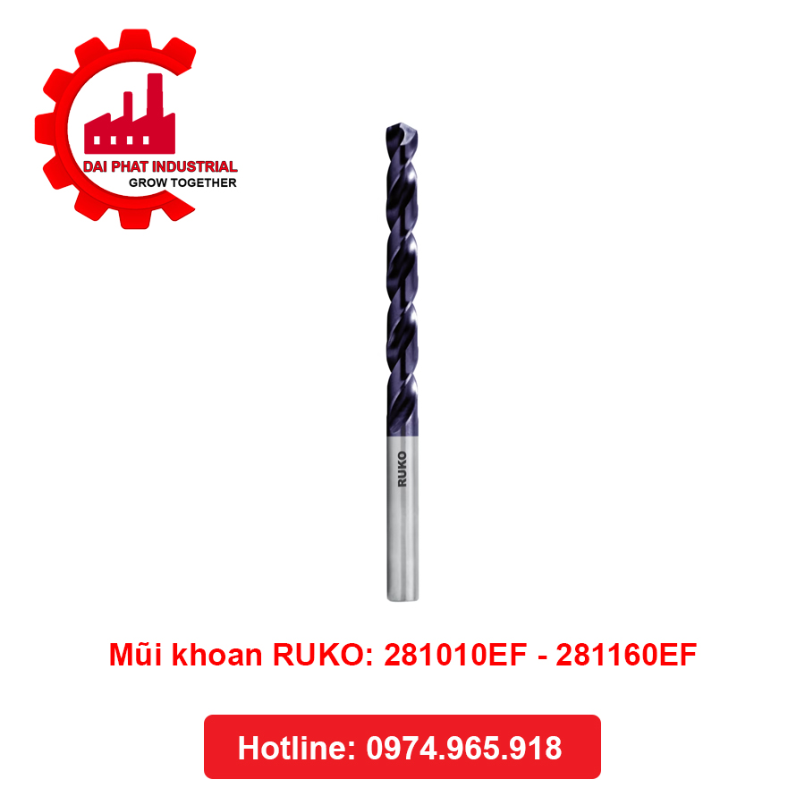 Mũi khoan RUKO: 281010EF - 281160EF Đại Phát