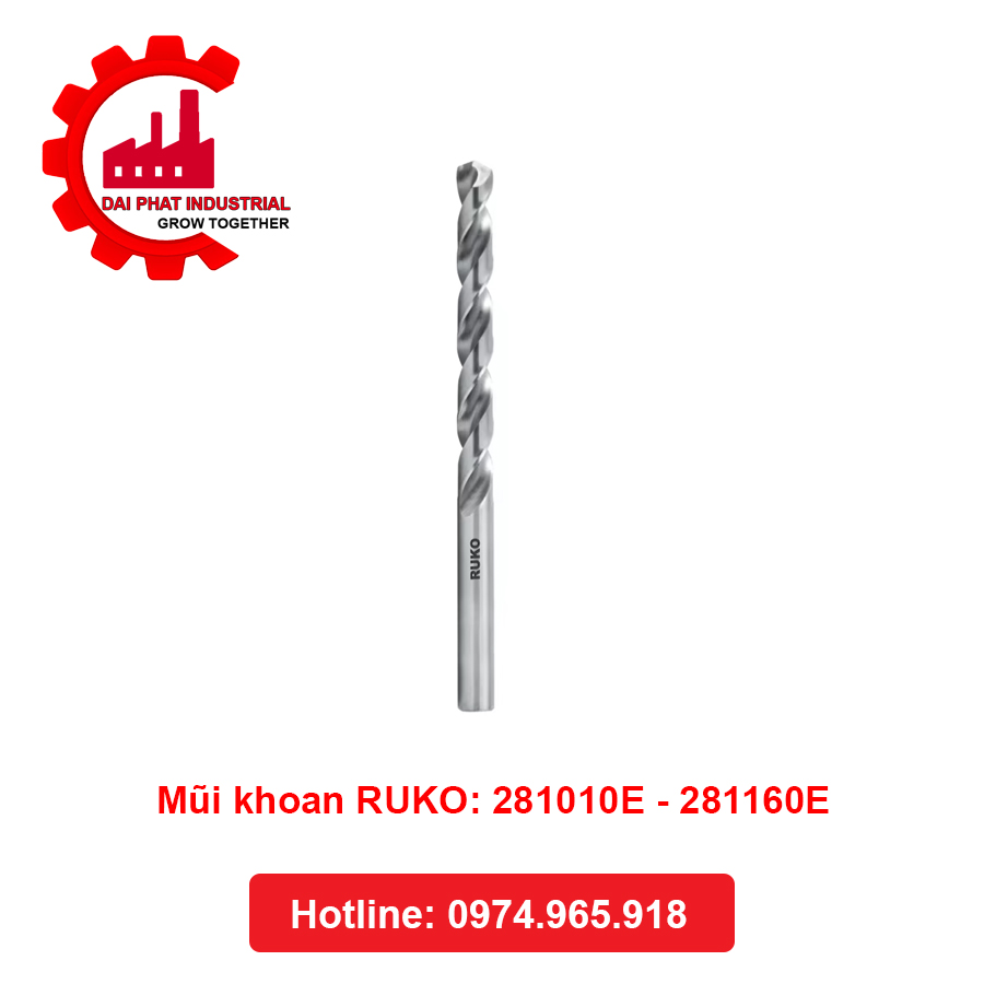 Mũi khoan RUKO: 281010E - 281160E Đại Phát