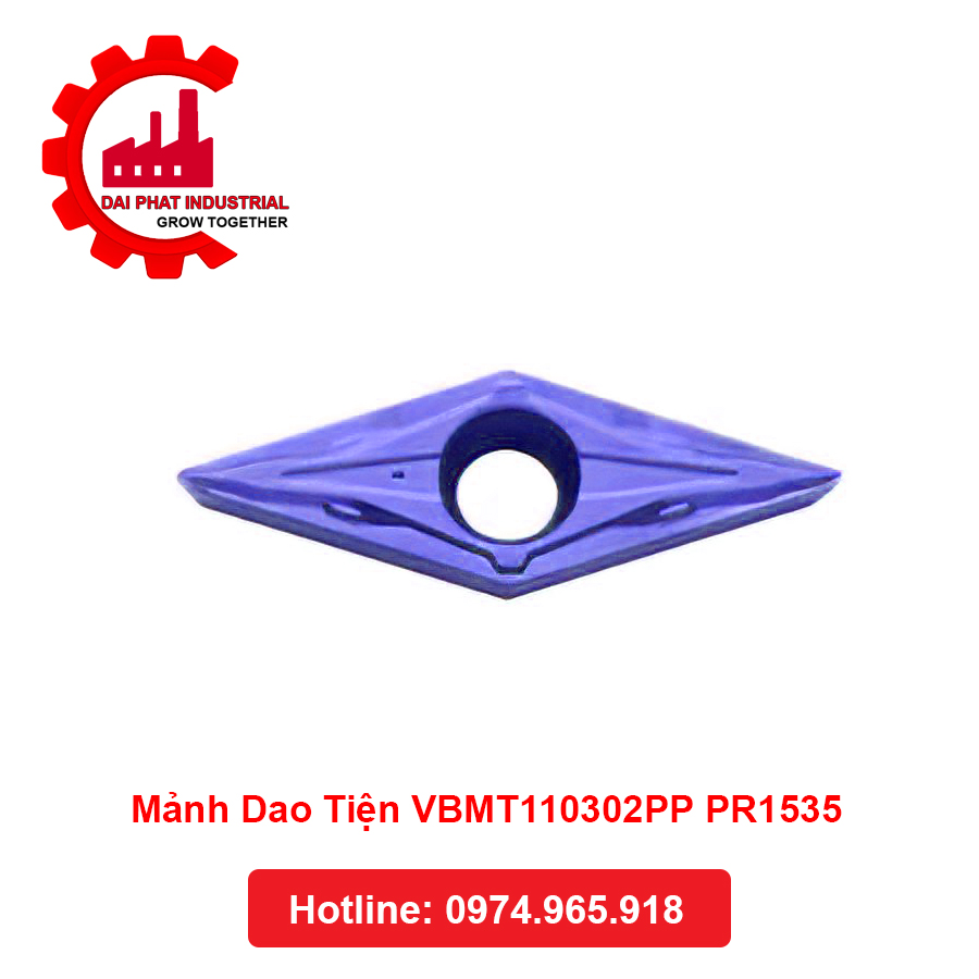 Thông số kỹ thuật và ứng dụng Mảnh Dao Tiện VBMT110302PP PR1535