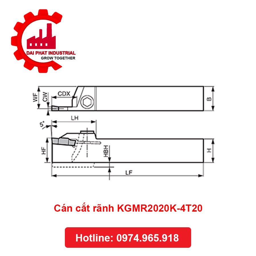 Cán cắt rãnh KGMR2020K-4T20 - Đại Phát