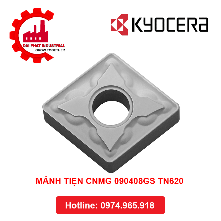 Mảnh Dao Tiện KYOCERA CNMG090408GS TN620 - Đại Phát