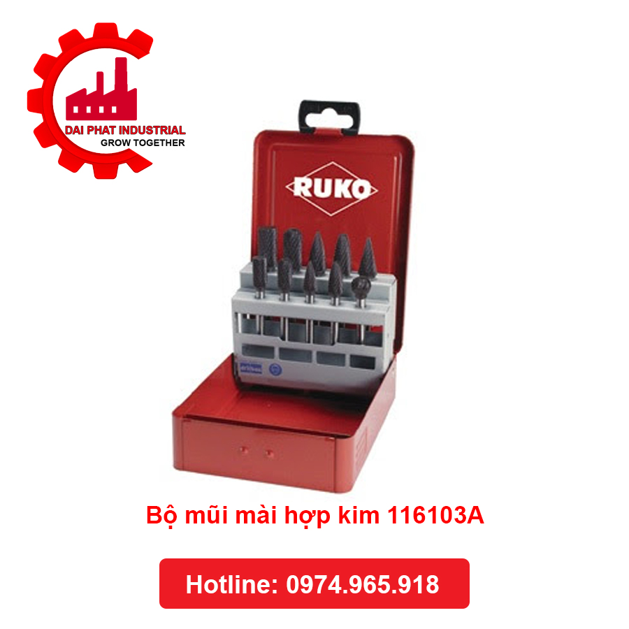 Thông số kỹ thuật Bộ mũi mài hợp kim 116103A