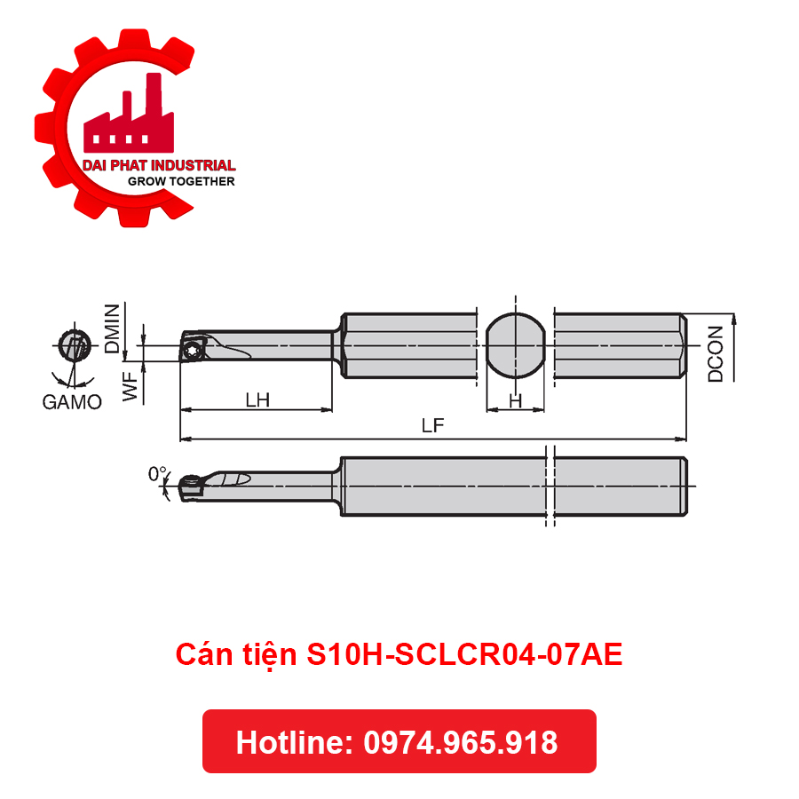 Cán Tiện S10H-SCLCR04-07AE Đại Phát