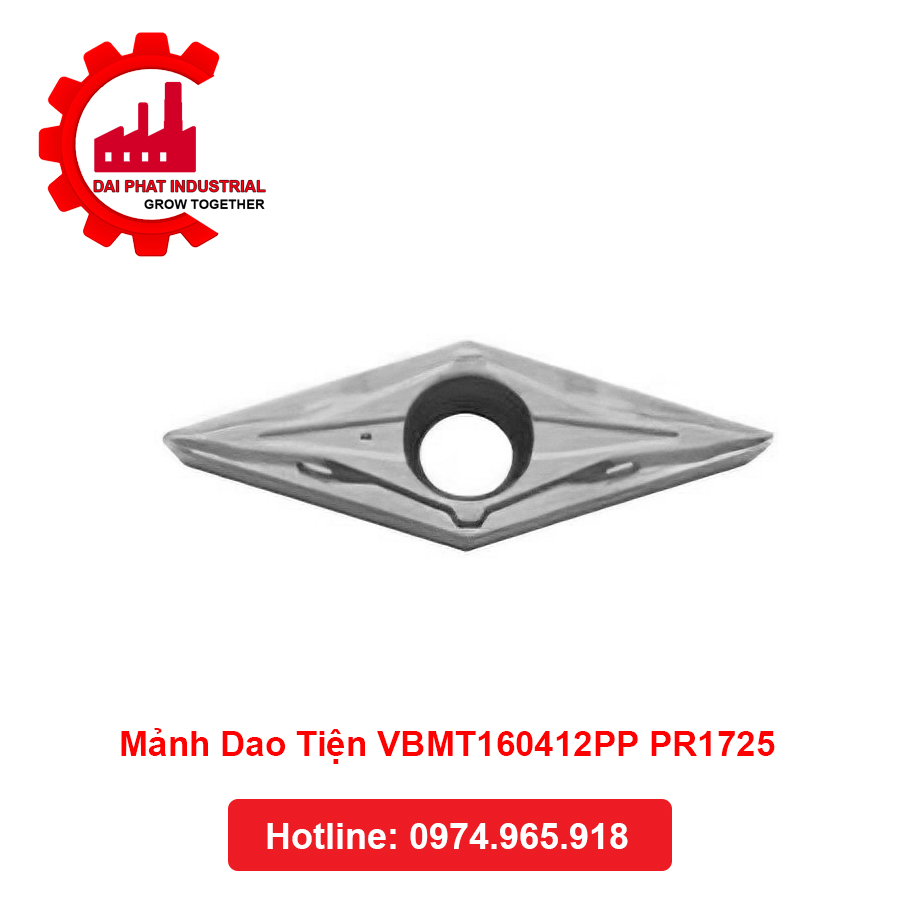 Thông số kỹ thuật và ứng dụng Mảnh Dao Tiện VBMT160412PP PR1725