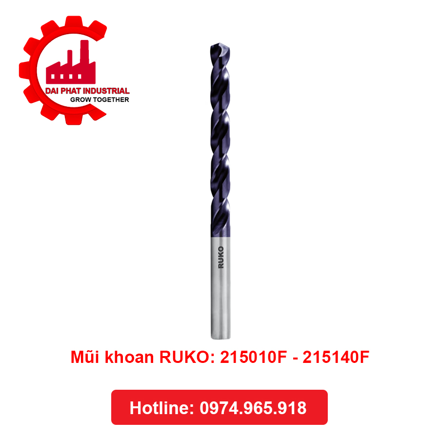 Mũi khoan RUKO: 215010F - 215140F Đại Phát 