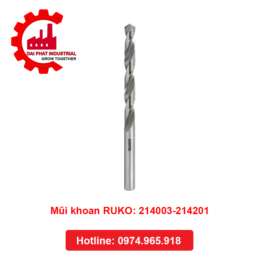 Mũi khoan RUKO: 214003-214201 Đại Phát