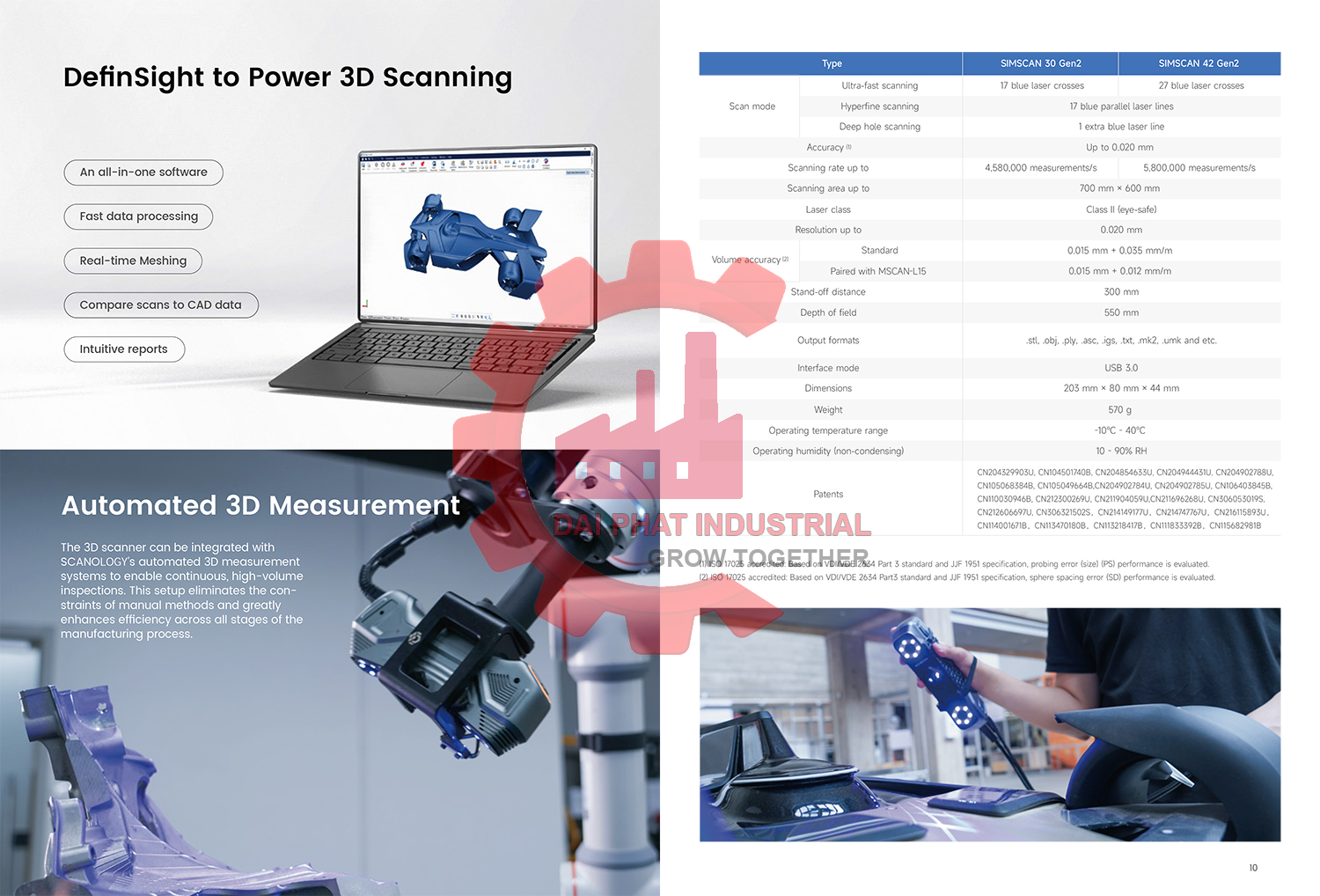 Máy quét 3D laser cầm tay Simscan 30 Gen 2