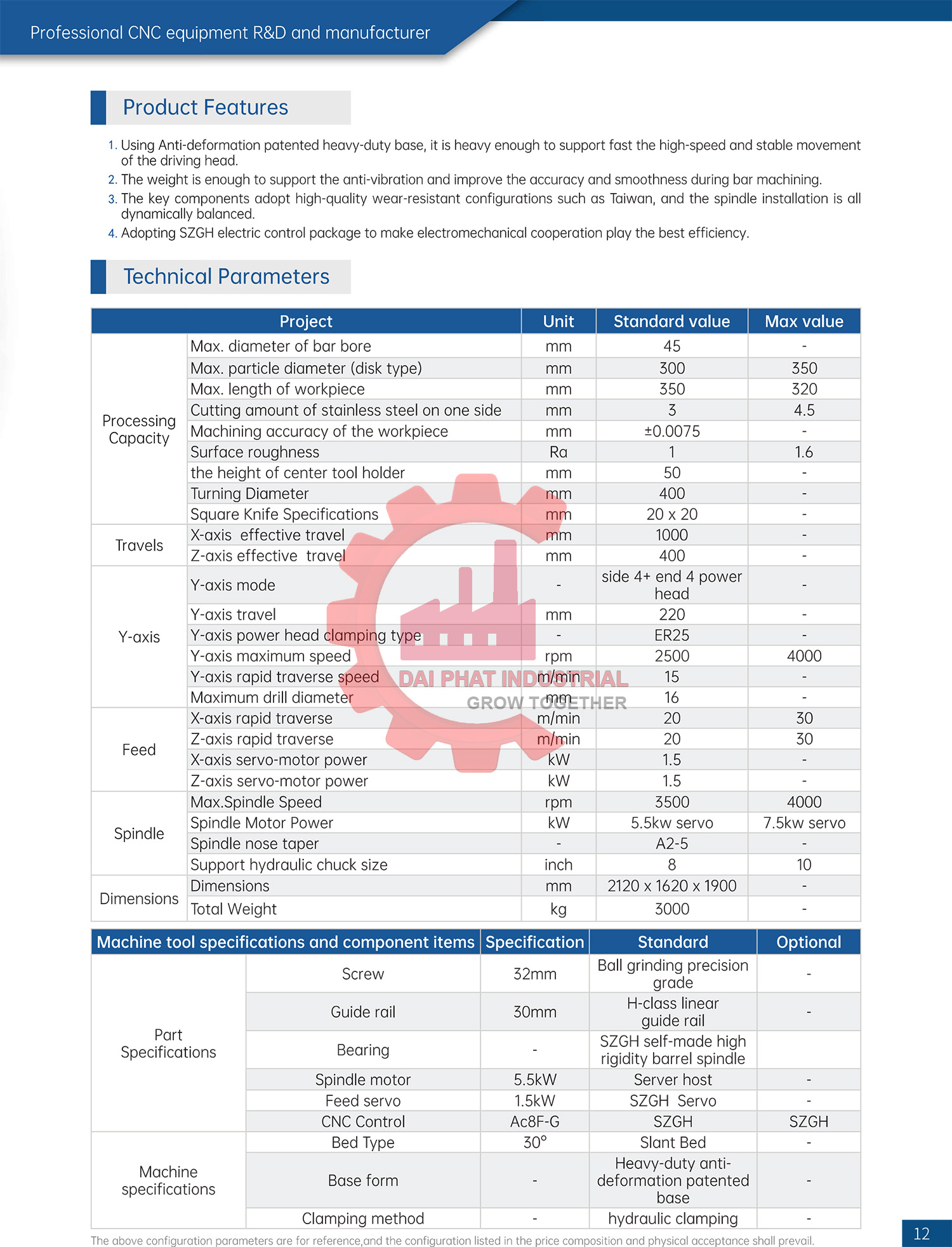 máy tiện CNC SZGH-46 Y Axis