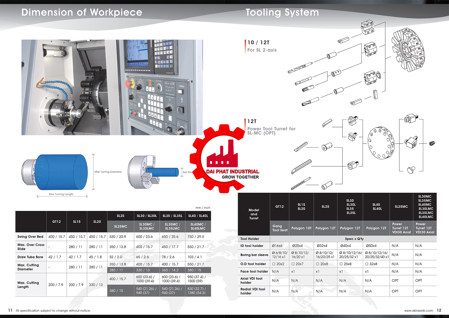 Thông số kỹ thuật và ứng dụng máy tiện AKIRA-SEIKI